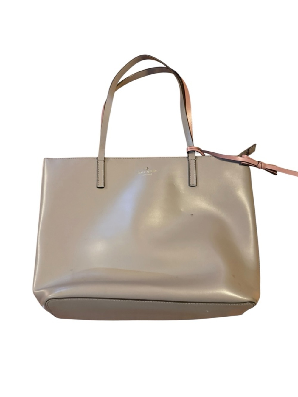 Kate Spade Light Taupe Leather Tote Bag